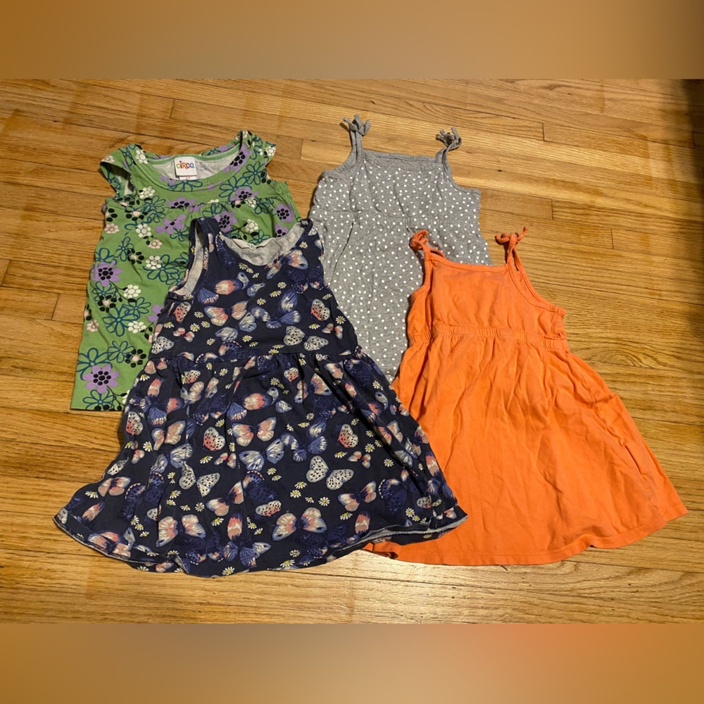 Girl 2T H&M and Old Navy Sleeveless Dresses Green, Gray, Navy, and Peach Summer